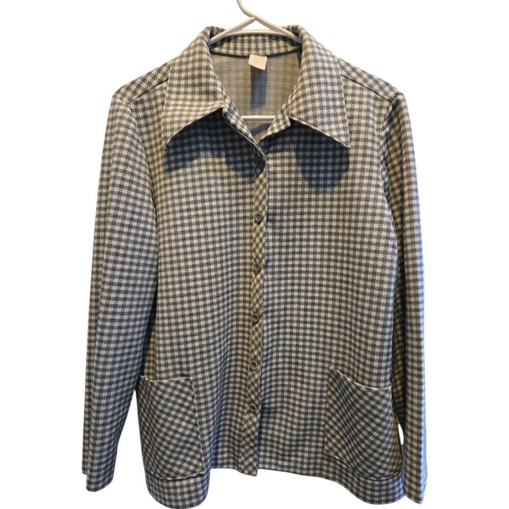 VTG Unknown Source Classic Checkered Button Down JACKET SZ 18